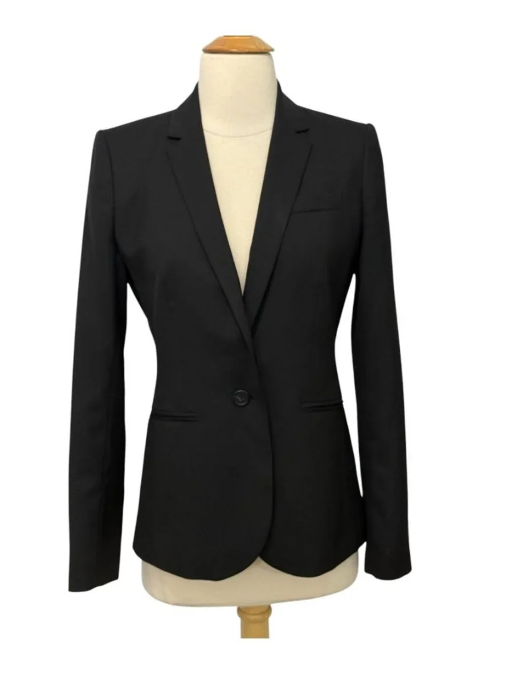 J.Crew Women's 100% Wool Super 120's Black Blazer 1-Button Career Size 2 Tall